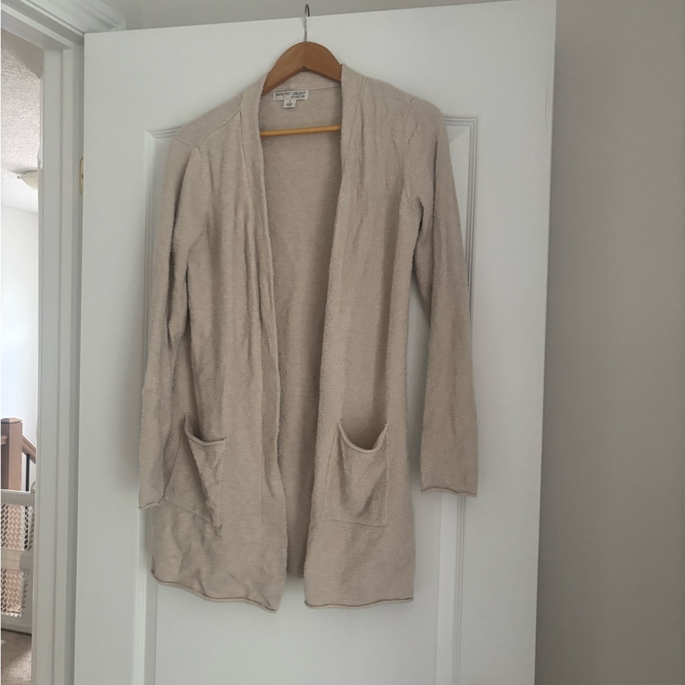 Barefoot Dreams Beige Open-Front Cardigan